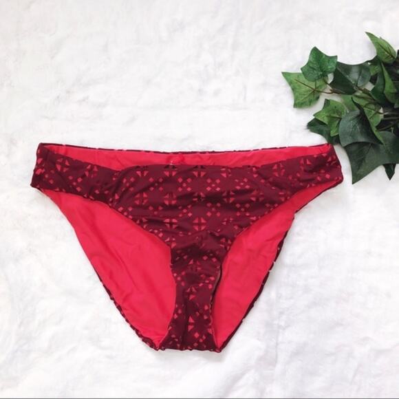 LOFT Red Beach Perforated Hipster Bikini Bottom - Picture 8 of 8